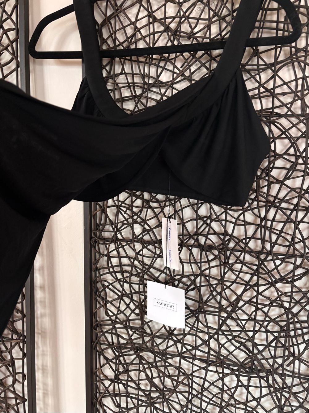 Proenza Schouler Black Asymmetric Draped Bra Top NWT Size 4 - Picture 8 of 13